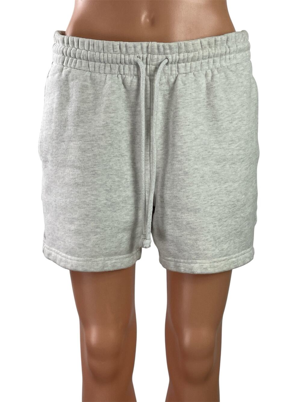 Aritzia Tna Cozy Fleece Women's Gray Drawstring Elastic Waist Lounge Shorts Sz M